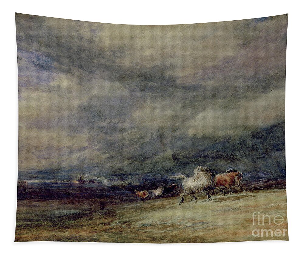 Cloud Tapestry featuring the painting The Night Train, 1849 Watercolor by David Cox