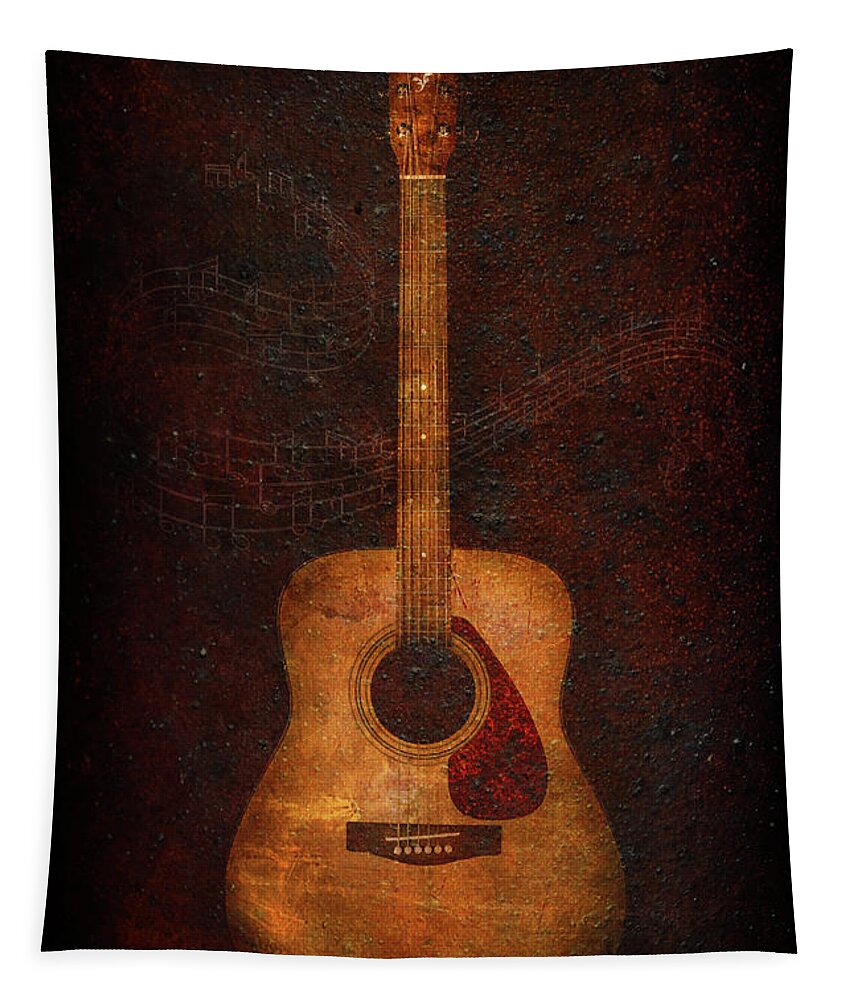 Musical Instrument Tapestry featuring the photograph The Old Guitar by Keith Hawley