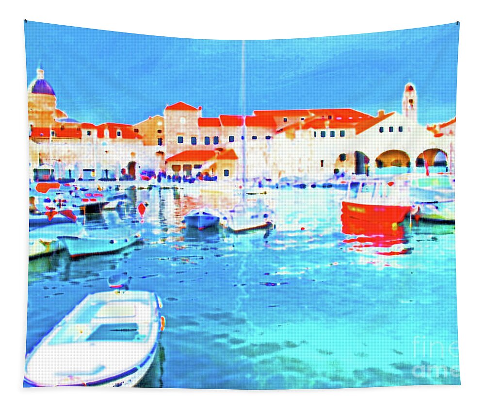 Croatia Tapestry featuring the photograph The Old Harbor by Becqi Sherman