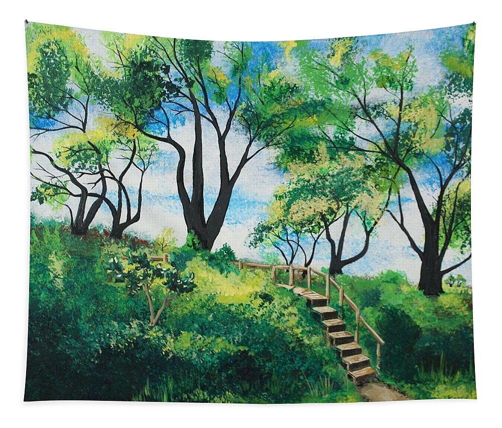 Nature Tapestry featuring the painting The Other Side by Rollin Kocsis
