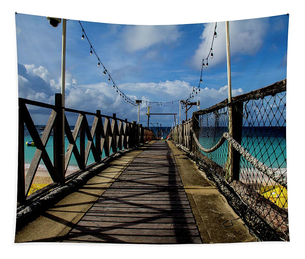 Pier Tapestry featuring the photograph The Pier by Stuart Manning
