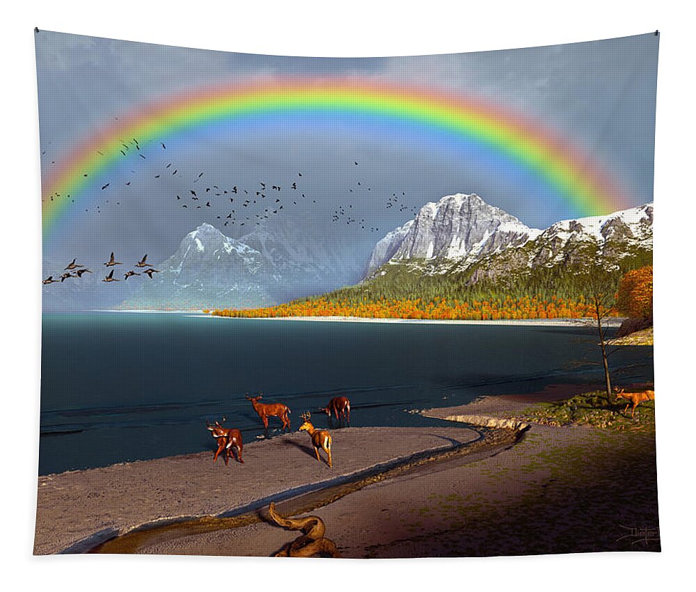 Dieter Carlton Tapestry featuring the digital art The Rings of Eden by Dieter Carlton