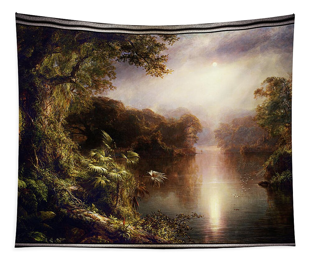 The River Of Light Tapestry featuring the painting The River of Light by Frederic Edwin Church by Rolando Burbon
