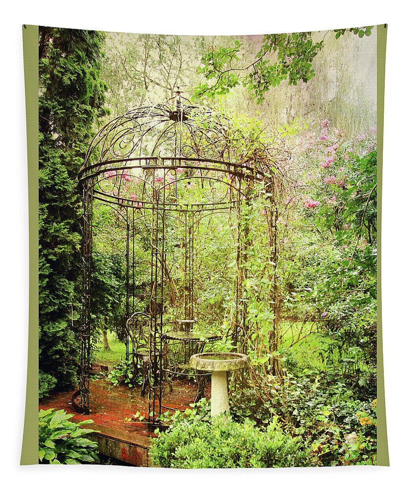 Gardens Tapestry featuring the digital art The Secret Garden by Trina Ansel