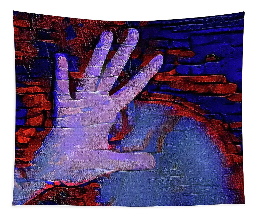 Expressionism Tapestry featuring the digital art The Shining by Alex Mir