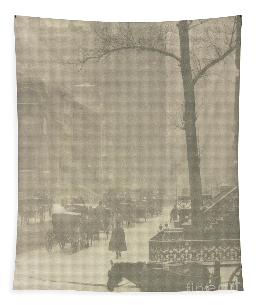 The Street Tapestry featuring the photograph The Street, Design for a Poster by Alfred Stieglitz