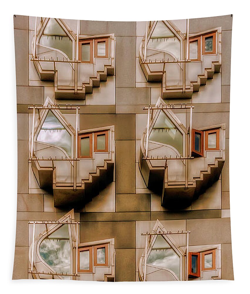 Windows Tapestry featuring the photograph The thinking rooms Cloudy Sky by Micah Offman