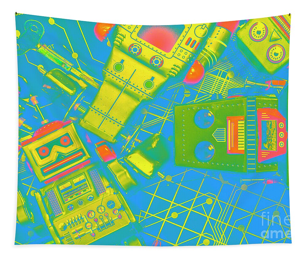 Electronics Tapestry featuring the photograph The Wonderful Future - A Playtime Pretend by Jorgo Photography