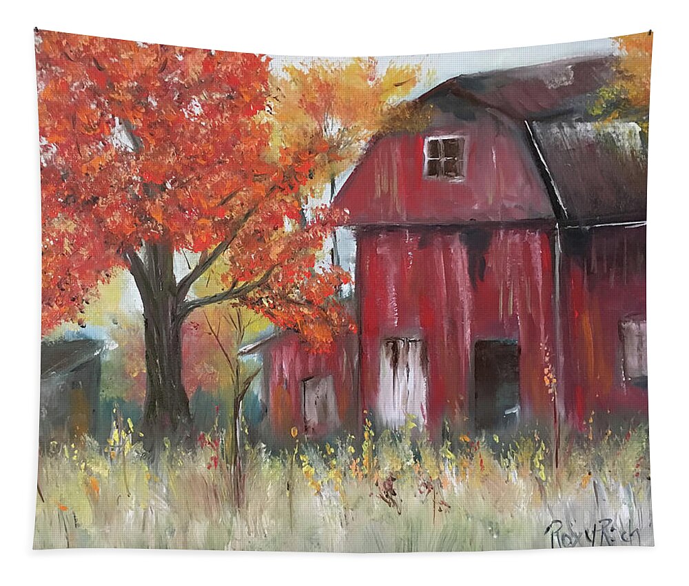 Barn Tapestry featuring the photograph The Abandoned Barn by Roxy Rich