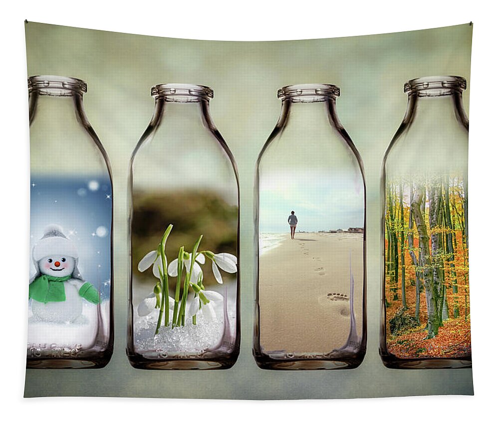 Seasons Tapestry featuring the photograph Time in a Bottle - The Four Seasons by Tom Mc Nemar