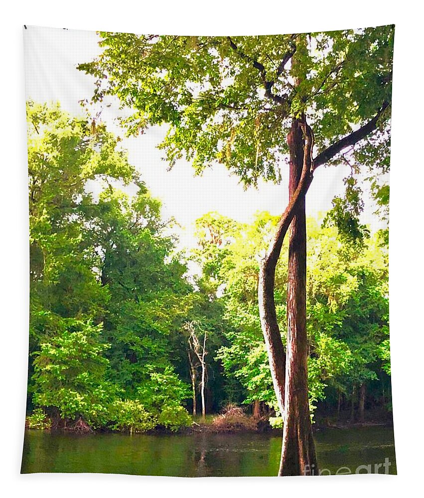 Landscape Photograph Tapestry featuring the photograph Together by the River by Carol Riddle