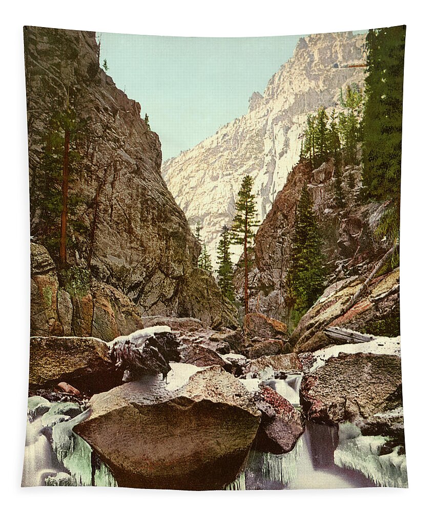  Tapestry featuring the photograph Toltec Gorge by Detroit Photographic Company