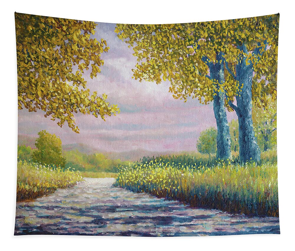 Landscape Tapestry featuring the painting Topanga State Park by Douglas Castleman