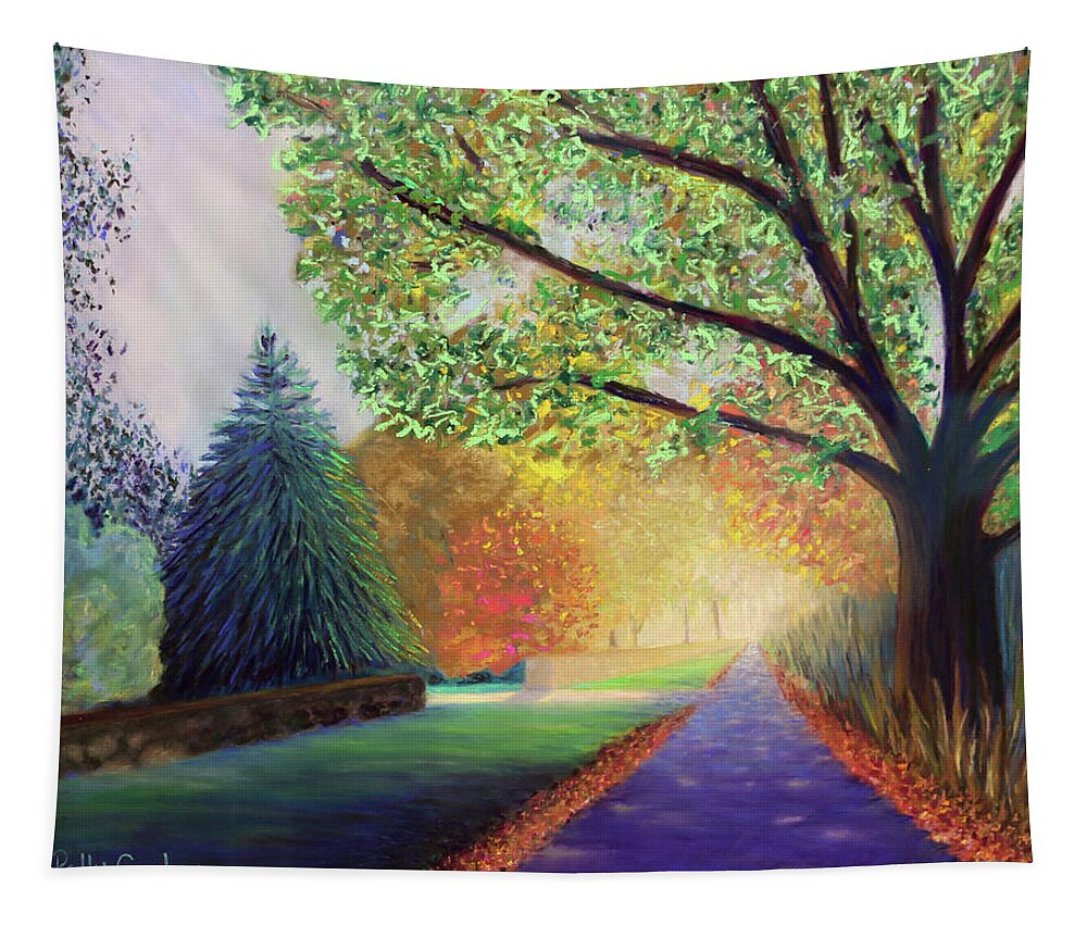  Tapestry featuring the painting Topstone Road by Polly Castor