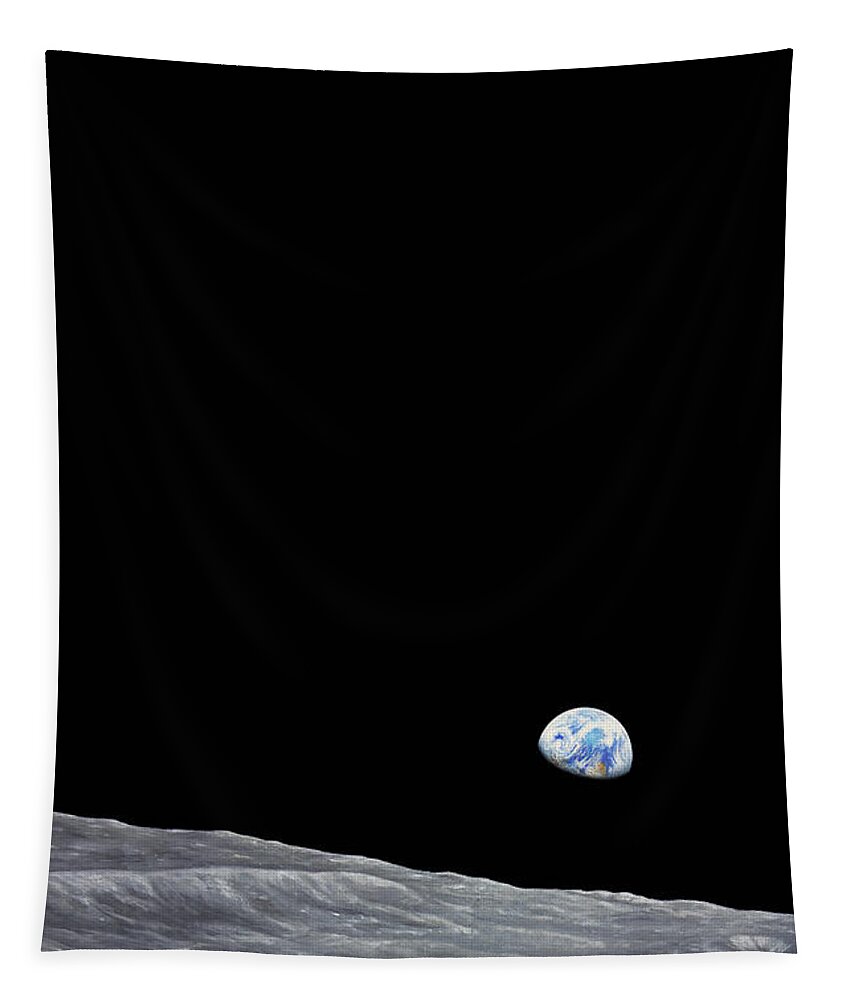 Earthrise Tapestry featuring the painting Transcending Boundaries by Lucy West