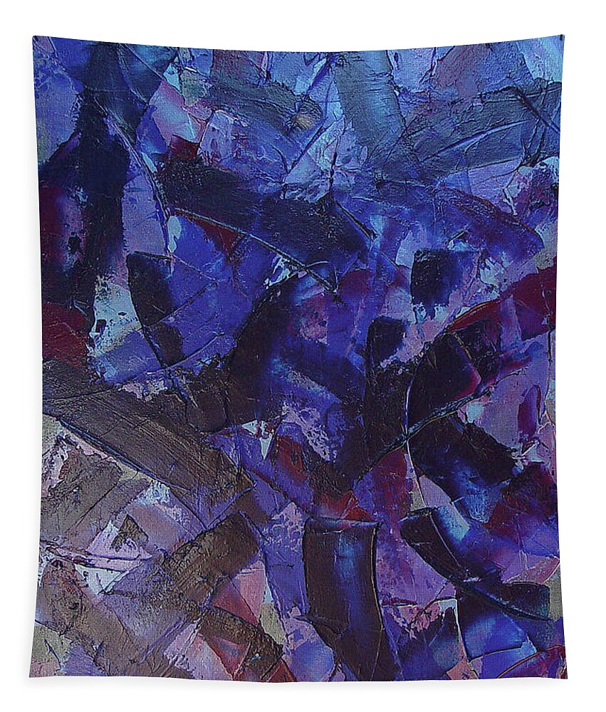 Blue Tapestry featuring the painting Transitions with Blue and Magenta by Dean Triolo