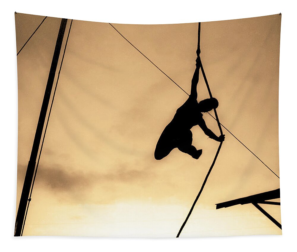 Trapeze Circus Tapestry featuring the photograph Trapeze #2 by Neil Pankler