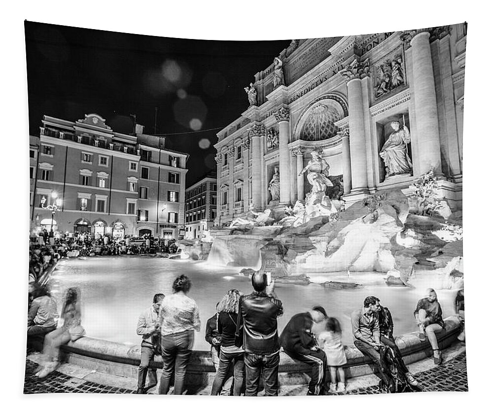Trevi Fountain In Rome Tapestry featuring the photograph Trevi Fountain in Rome by John McGraw