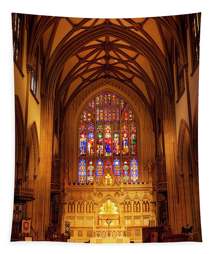 Trinity Church Tapestry featuring the photograph Trinity Church - NYC by Brian Jannsen