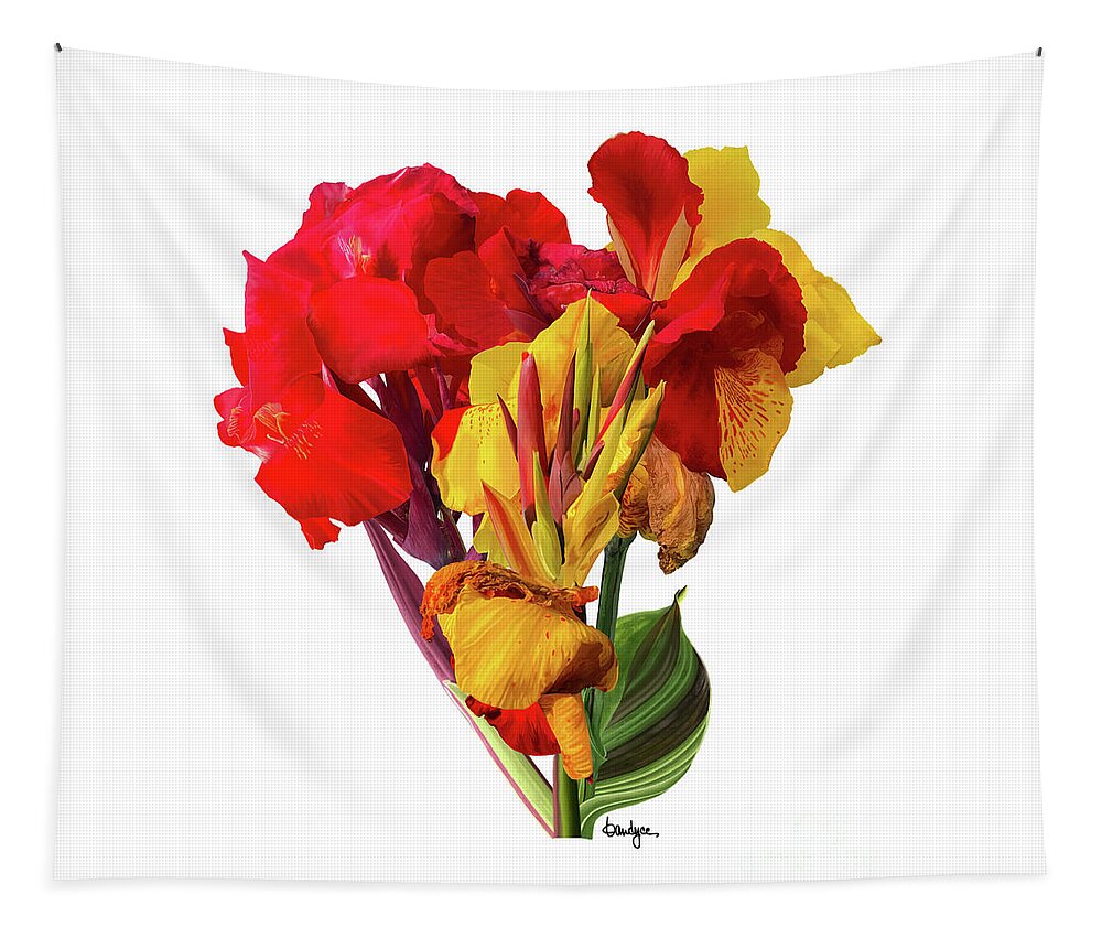 Flowers Tapestry featuring the digital art Tropical Bouquet by Kandyce Waltensperger