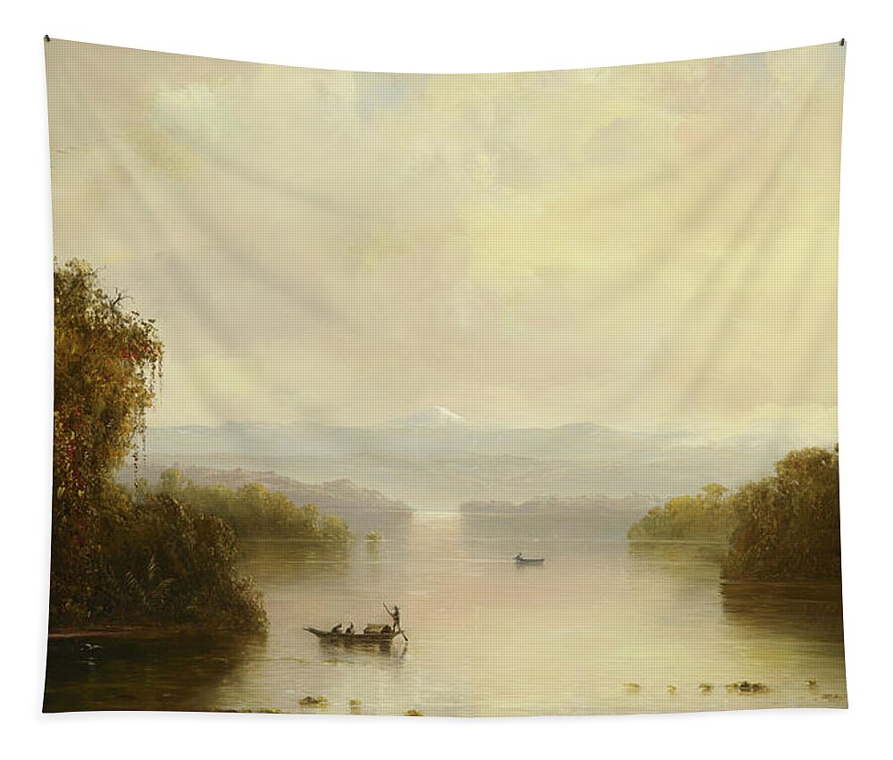 Norton Bush Tapestry featuring the painting Tropical Landscape, 1885 by Norton Bush
