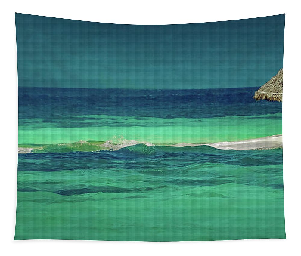 Grenadines Tapestry featuring the photograph Tropical Umbrella by Don Schwartz