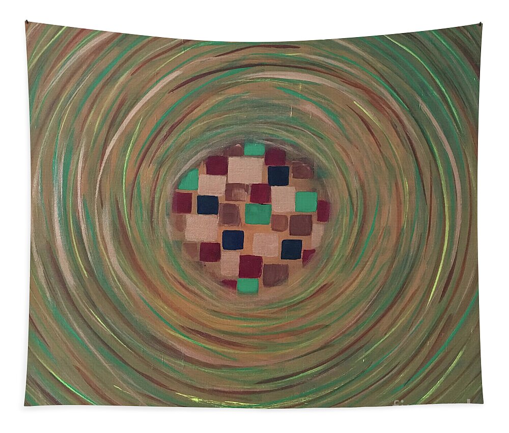 Abstract Tapestry featuring the painting Tunnel Vision by Aicy Karbstein