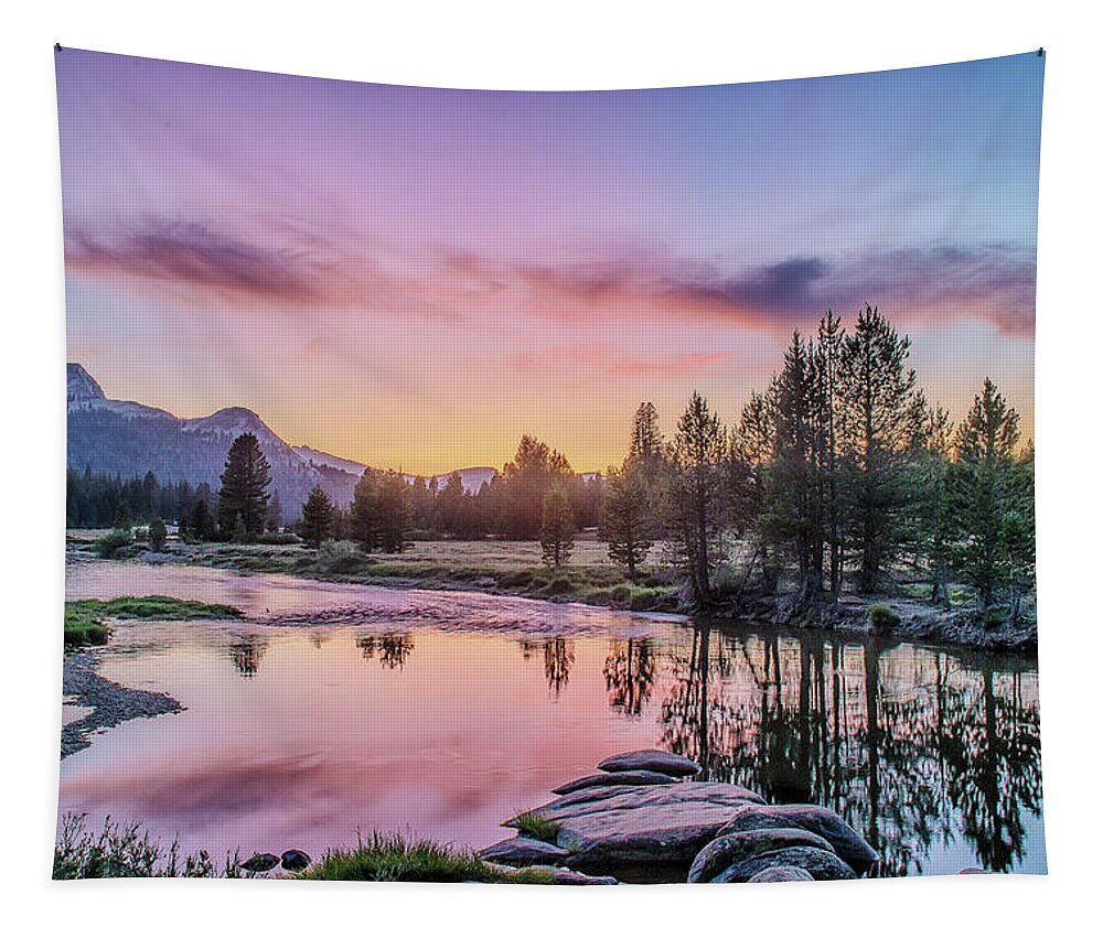 High Sierra Tapestry featuring the photograph Tuolumne Meadows Sunset by Bill Roberts