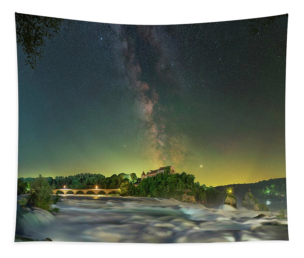 Rhine Falls Tapestry featuring the photograph Turmoil and Eternity by Ralf Rohner