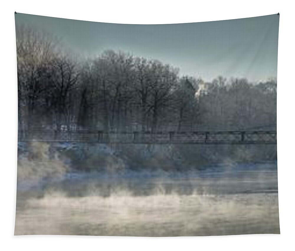 Two Cent Bridge Tapestry featuring the photograph Two Cent Bridge at -5F by John Meader