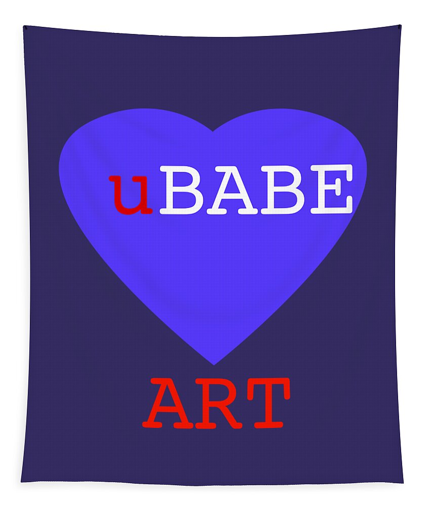 Ubabe Love Heart Tapestry featuring the digital art uBABE Blue Love by Charles Stuart