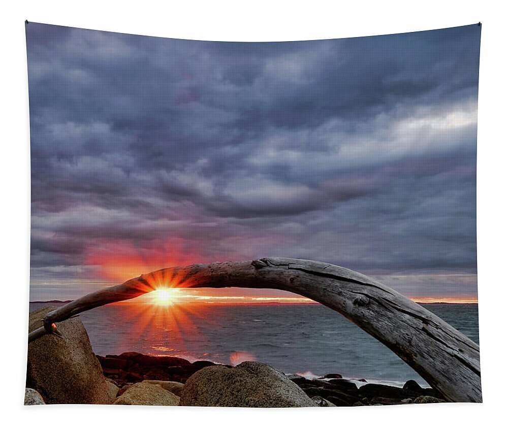 Halibut Pt Tapestry featuring the photograph Under the Arch, Sunset by Michael Hubley