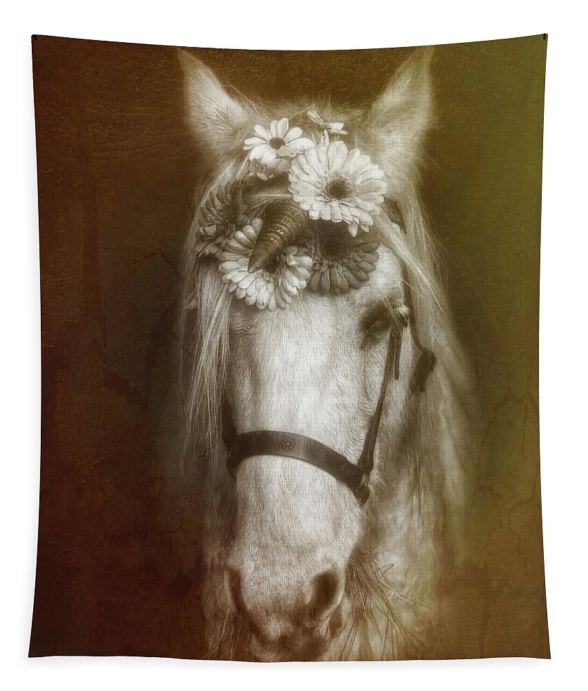 Horses Tapestry featuring the photograph Unicorn by Elaine Malott