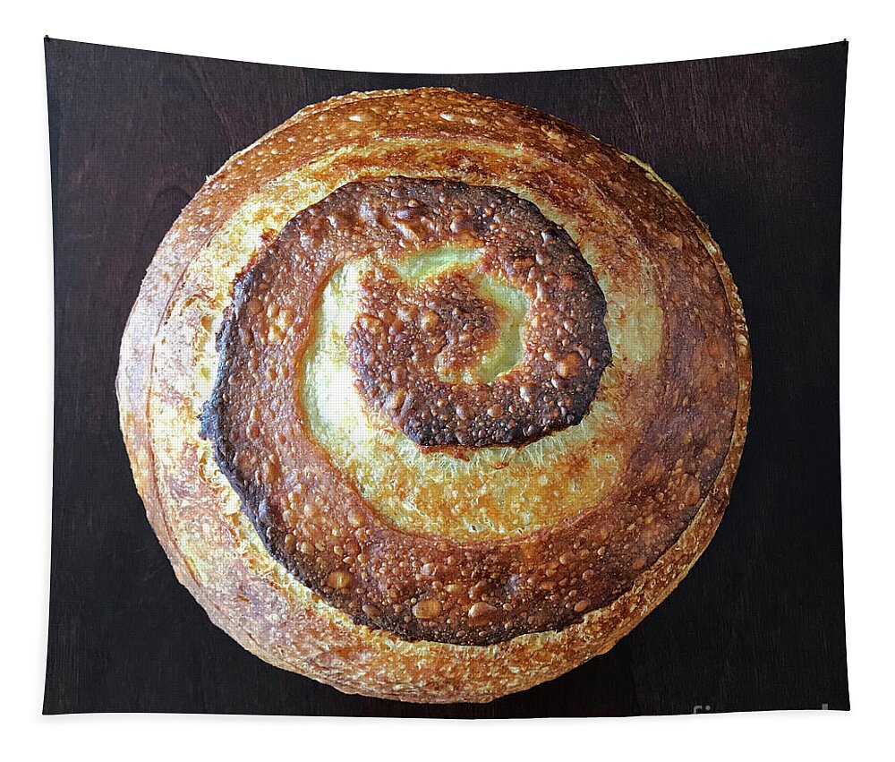 Bread Tapestry featuring the photograph Unprocessed Wheat Bran Sourdough With Honey - Cross And Spiral Set 5 by Amy E Fraser