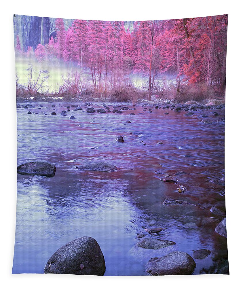 Yosemite Tapestry featuring the photograph Valley River in Yosemite by Jon Glaser