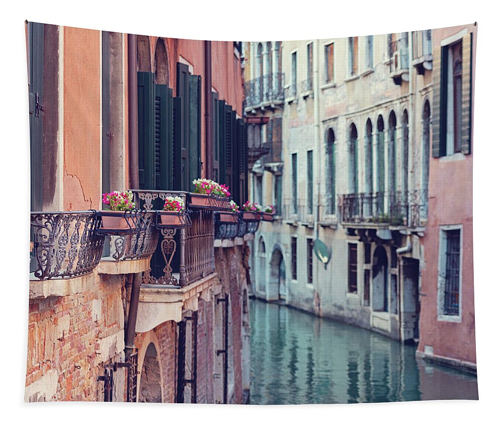 Venice Italy Canal Tapestry featuring the photograph Venice Canal - Venice, Italy by Melanie Alexandra Price