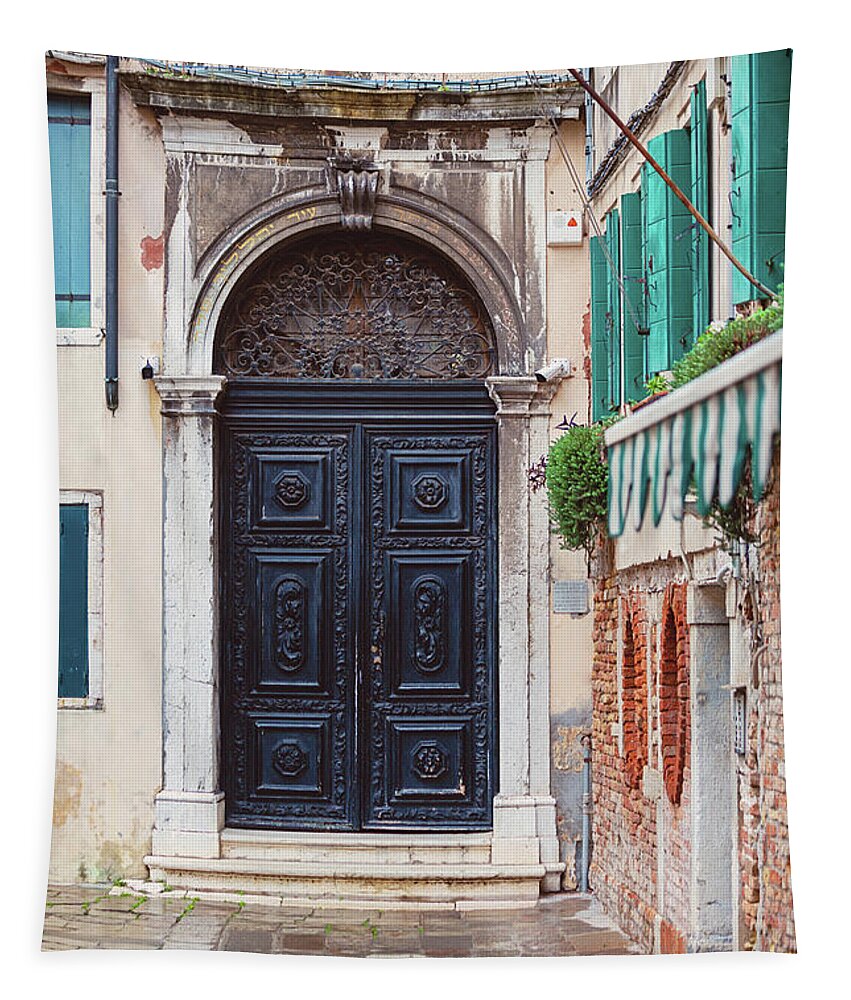 Venice Tapestry featuring the photograph Venice Italy Doors #2 by Melanie Alexandra Price