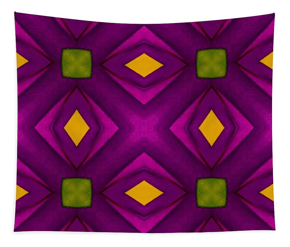 Abstract Tapestry featuring the digital art Vibrant geometric design by Susan Rydberg