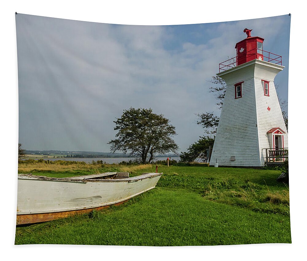 Lighthouse Tapestry featuring the photograph Victoria Seaport Lighthouse Museum by Douglas Wielfaert