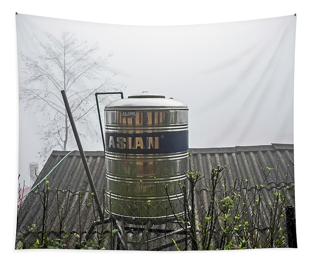 Water Tower Tapestry featuring the photograph Vietnam Style Water Tower by Madeline Ellis