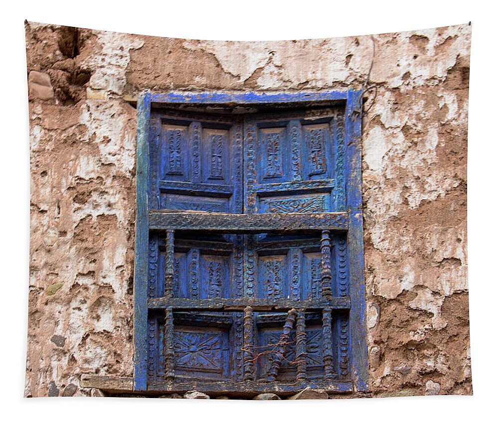 Shutters Tapestry featuring the photograph Vintage Blue Shutters by Amy Sorvillo