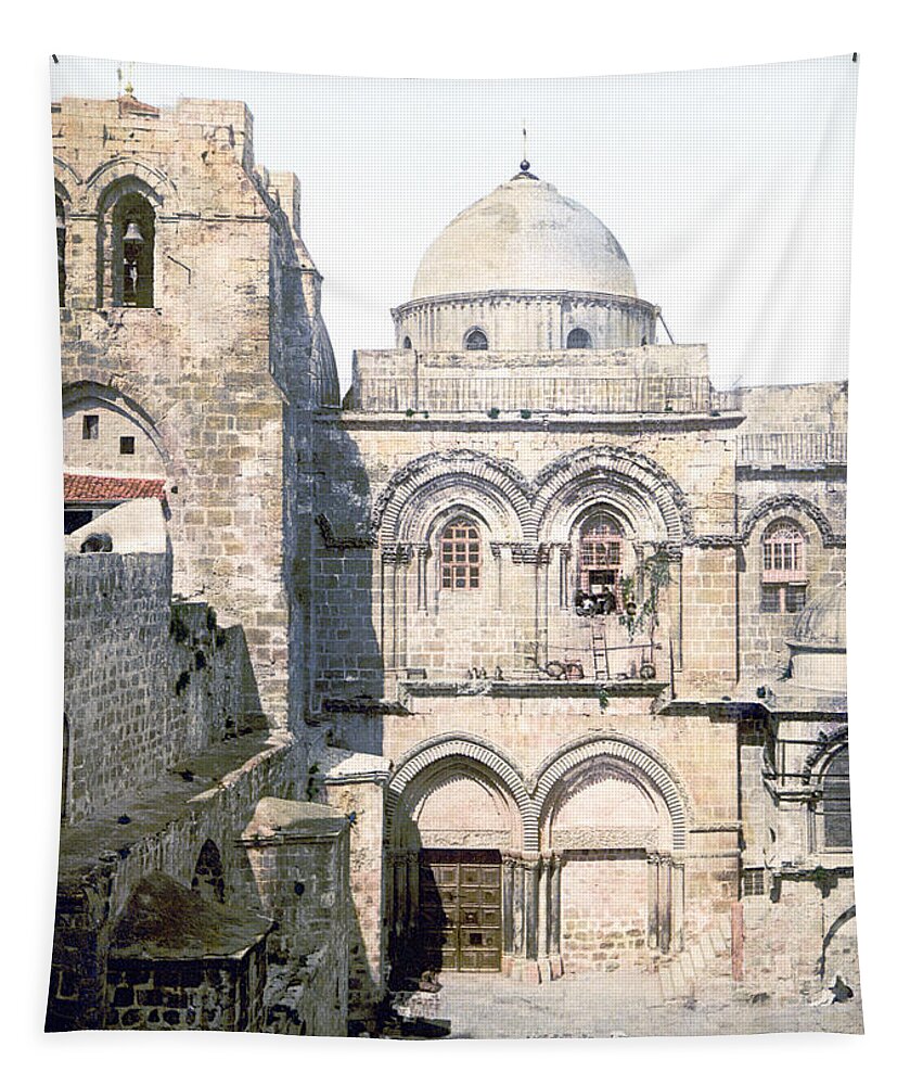 Church Of The Holy Sepulchre Tapestry featuring the photograph Vintage Church of the Holy Sepulchre by Munir Alawi