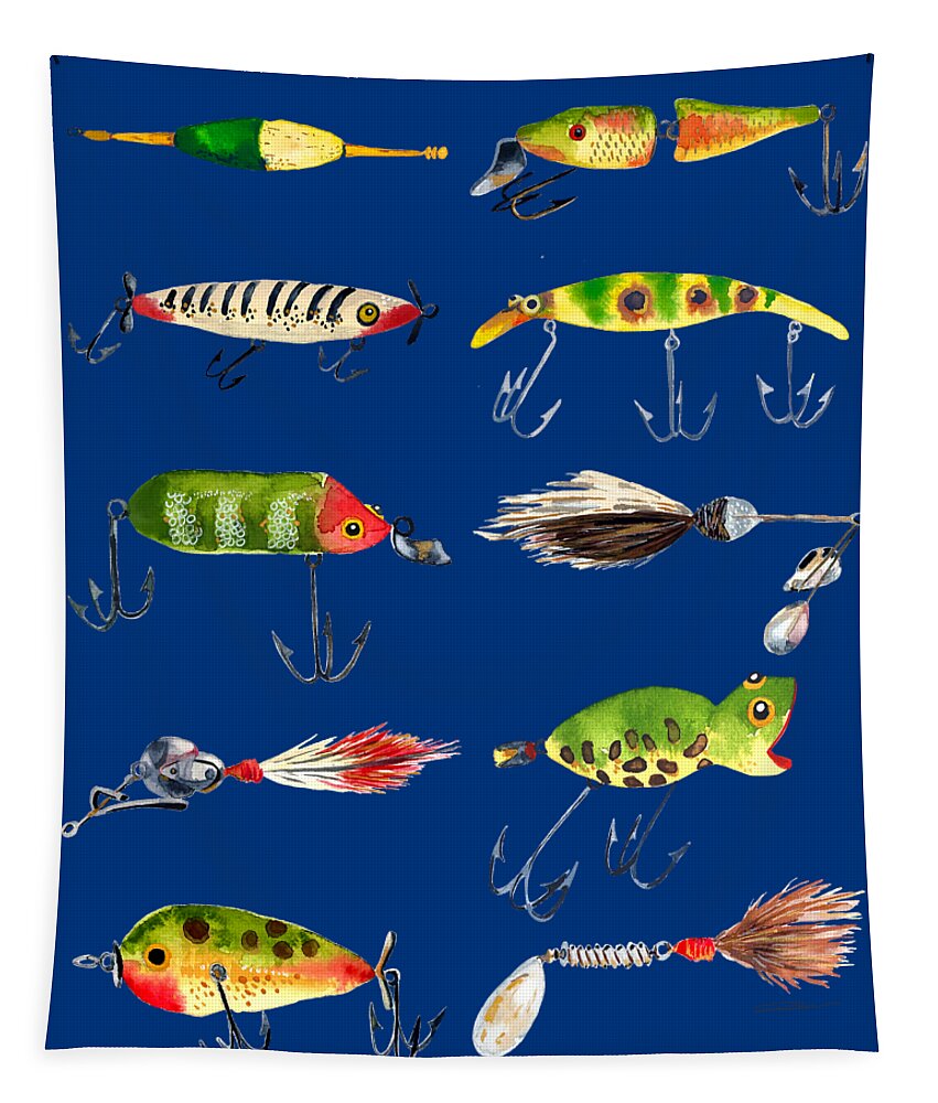 Vintage Fishing Lures Tapestry