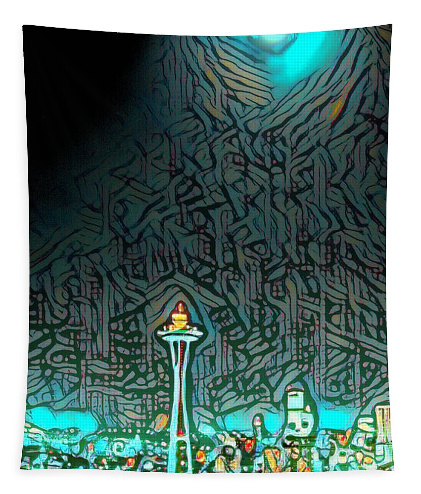 Seattle Tapestry featuring the photograph Vintage Seattle Abstract by Cathy Anderson
