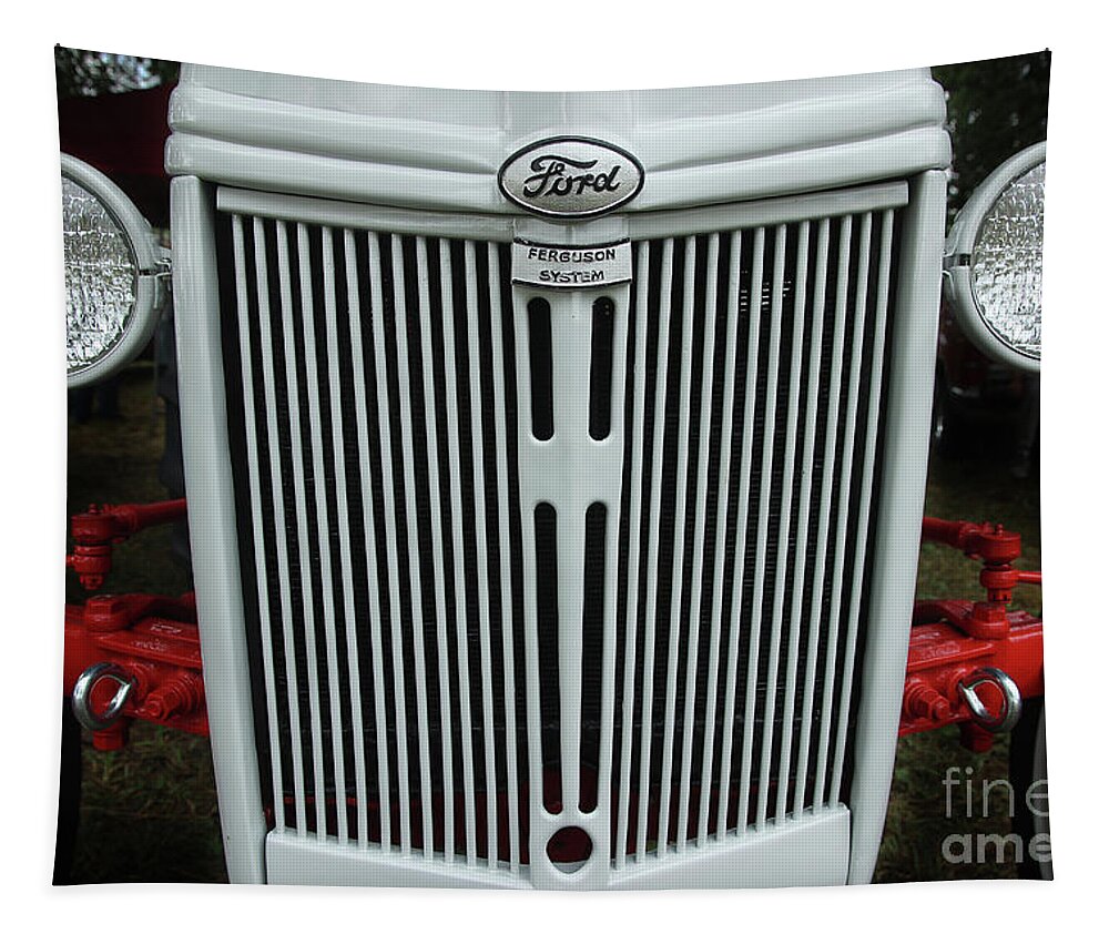 Ford Tapestry featuring the photograph Vintage Tractor Front End by Mike Eingle