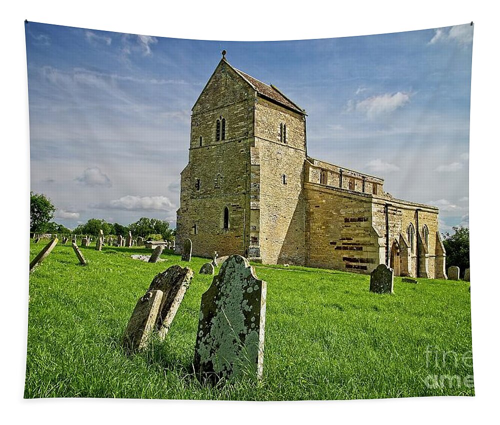 English Church Tapestry featuring the photograph Wadenhoe Church Northamptonshire by Martyn Arnold