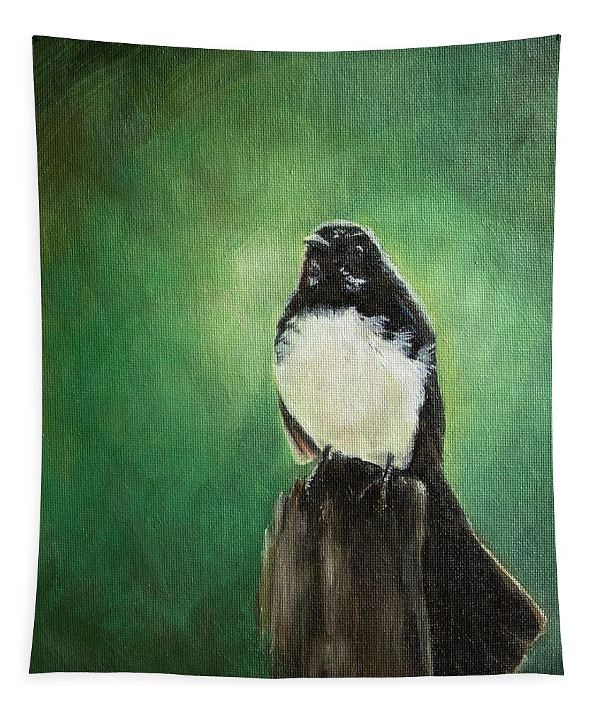 Wagtail Tapestry featuring the painting Wagtail by Kirsty Rebecca