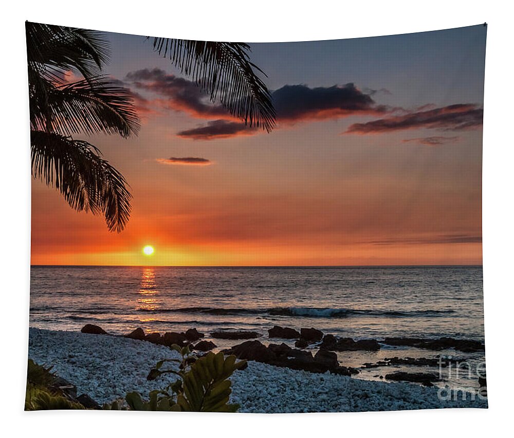 Waikoloa Tapestry featuring the photograph Waikoloa Sunset 1 by Al Andersen