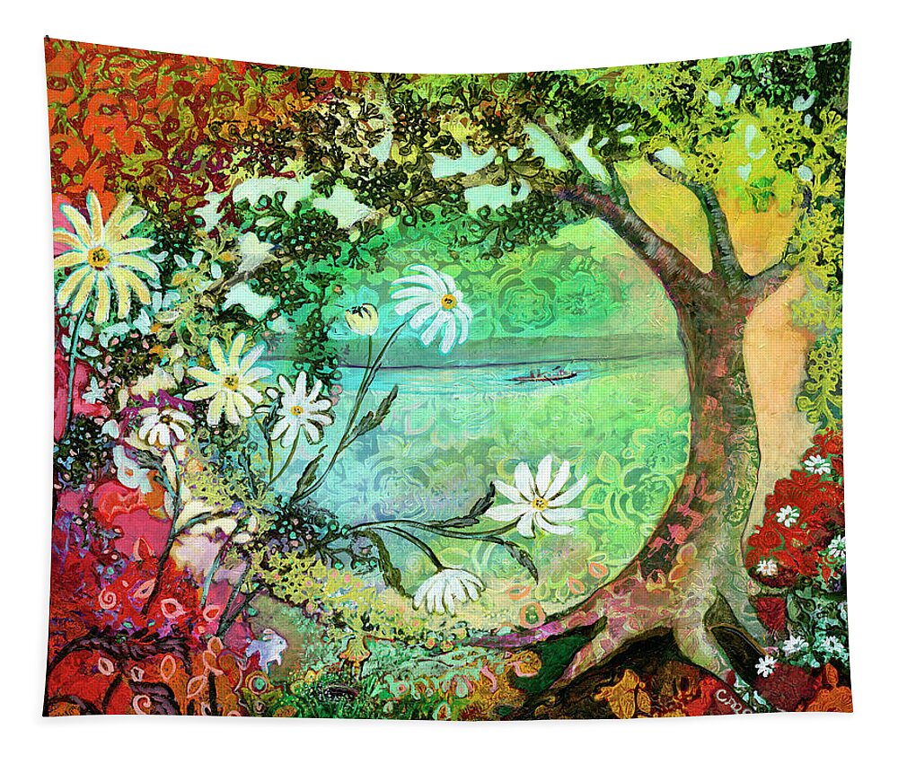 Alice In Wonderland Tapestry featuring the painting Waiting for Alice by Jennifer Lommers