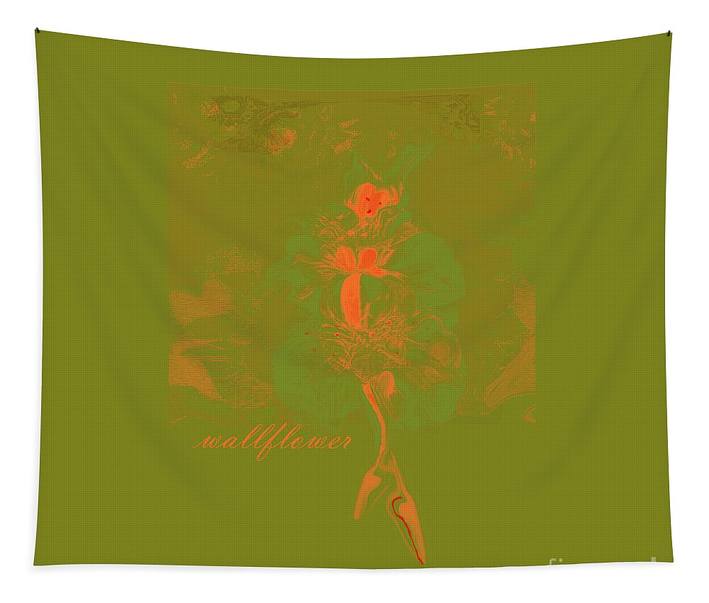 Square Tapestry featuring the mixed media Wallflower or Ballet Dancer No.4 by Zsanan Studio